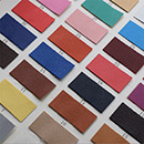 Swatch of PU leather, different colours